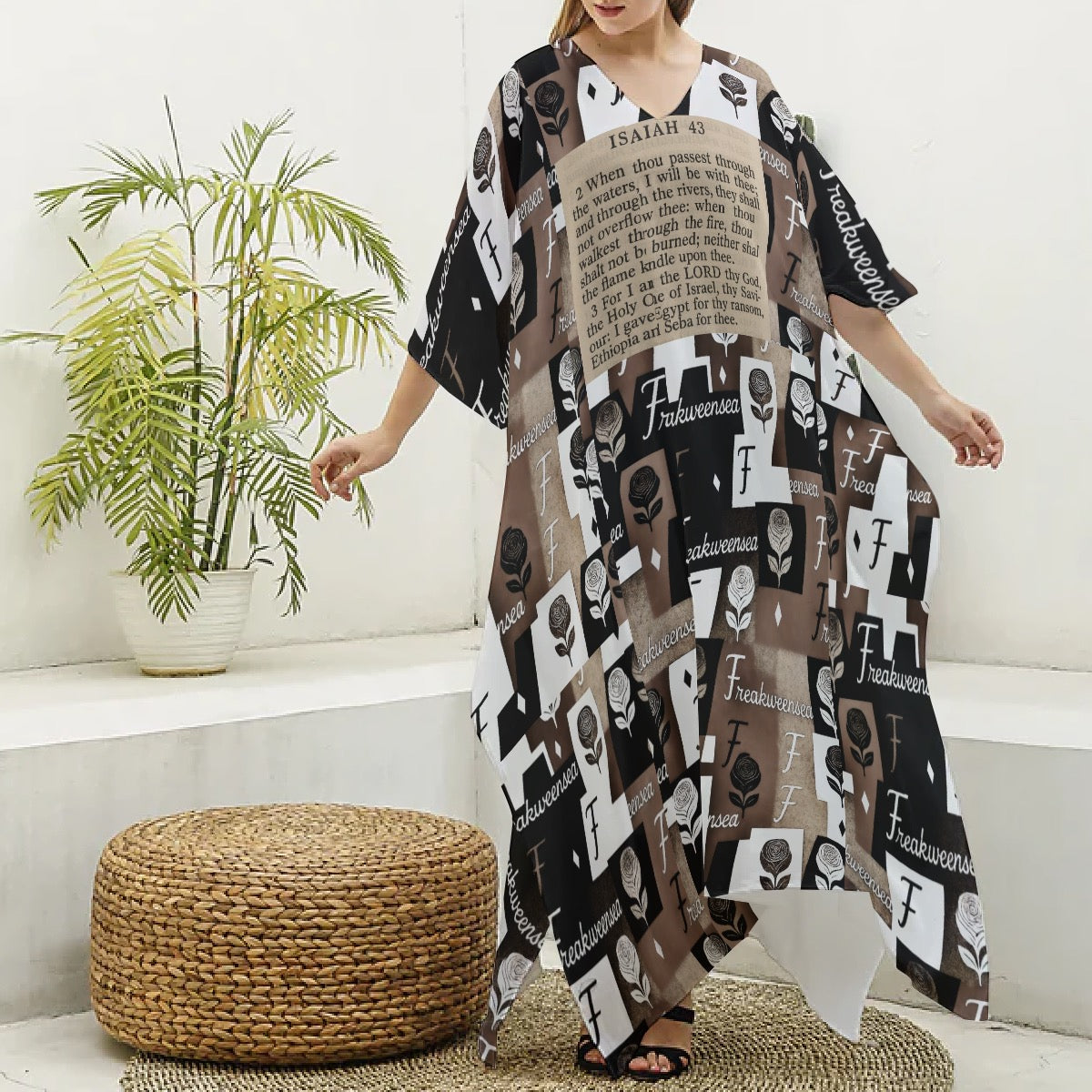 Word Up x Freakweensea Women's V-neck Kaftan Robe
