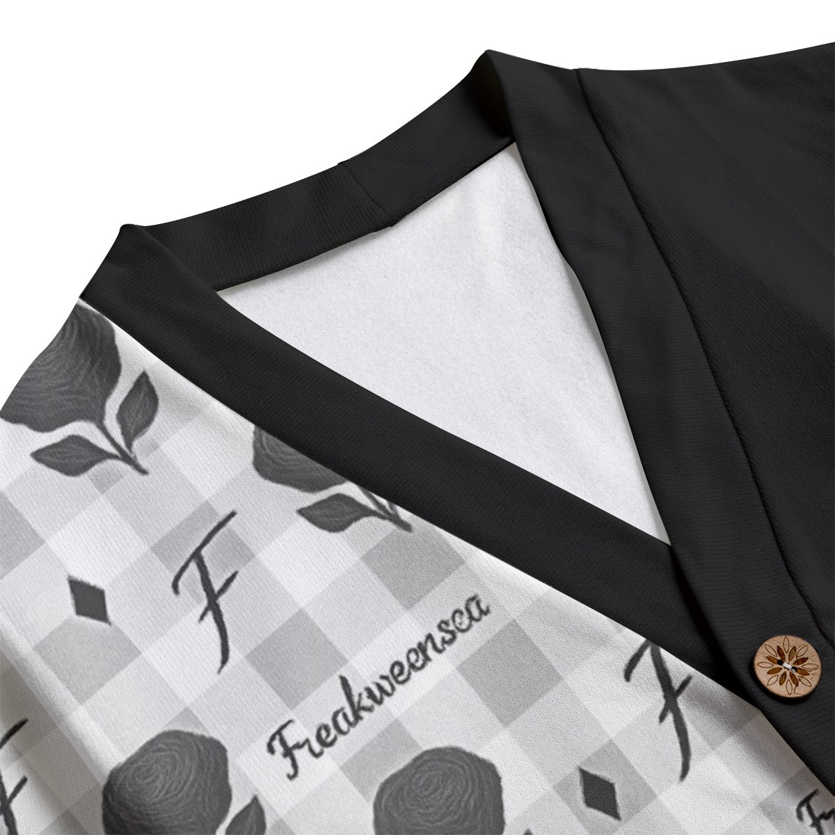 Freakweensea Unisex V-neck Knitted Fleece Cardigan With Button Closure