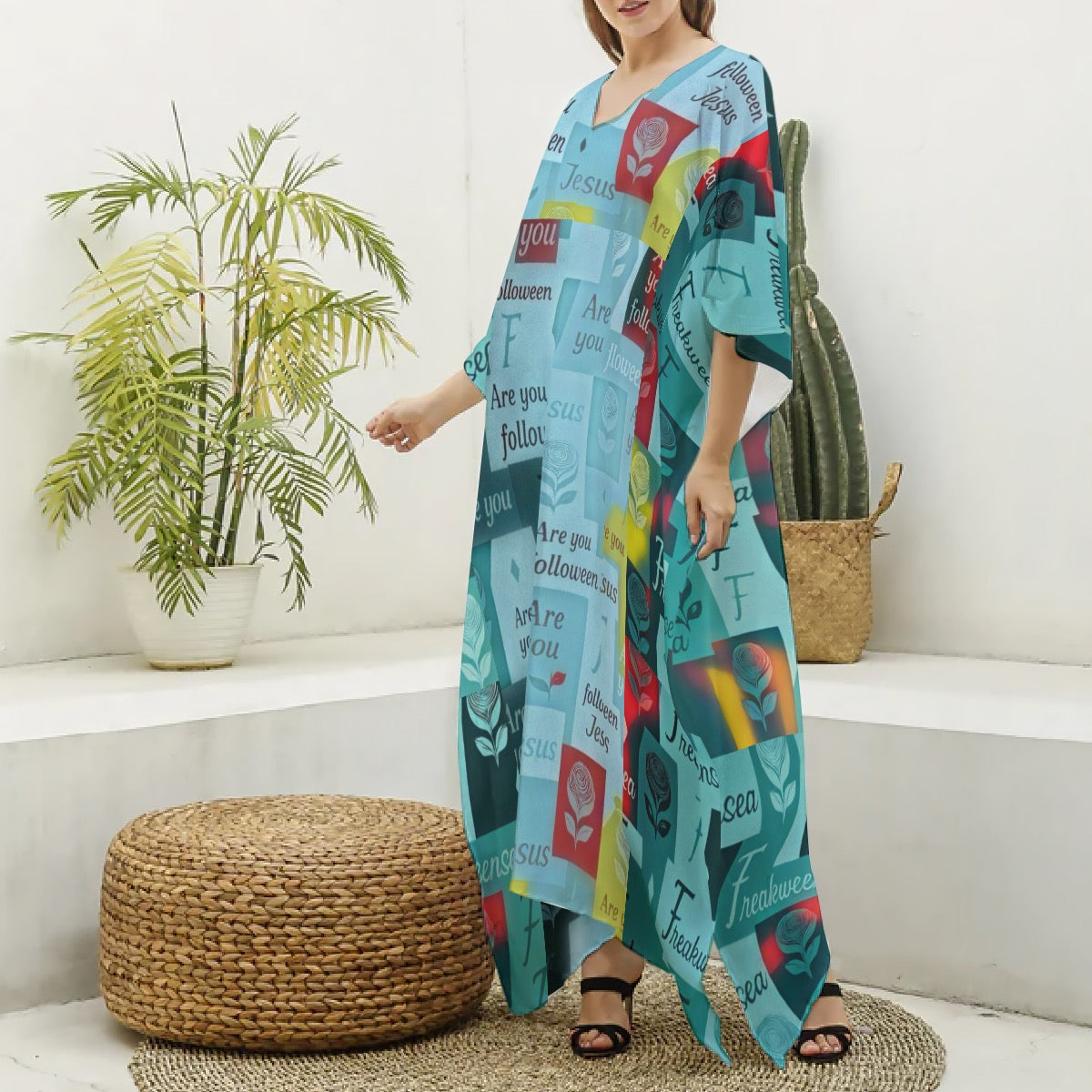 Freakweensea Women's V-neck Kaftan Robe
