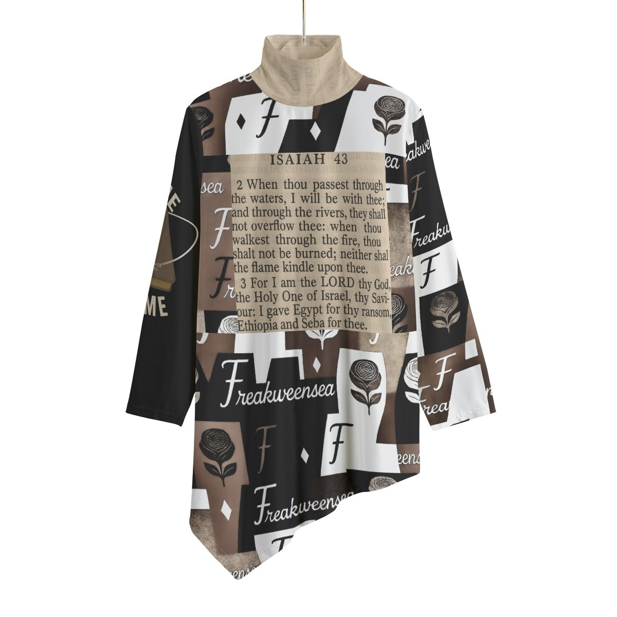 Word up x Freakweensea Turtleneck T-shirt With Sloping Hem