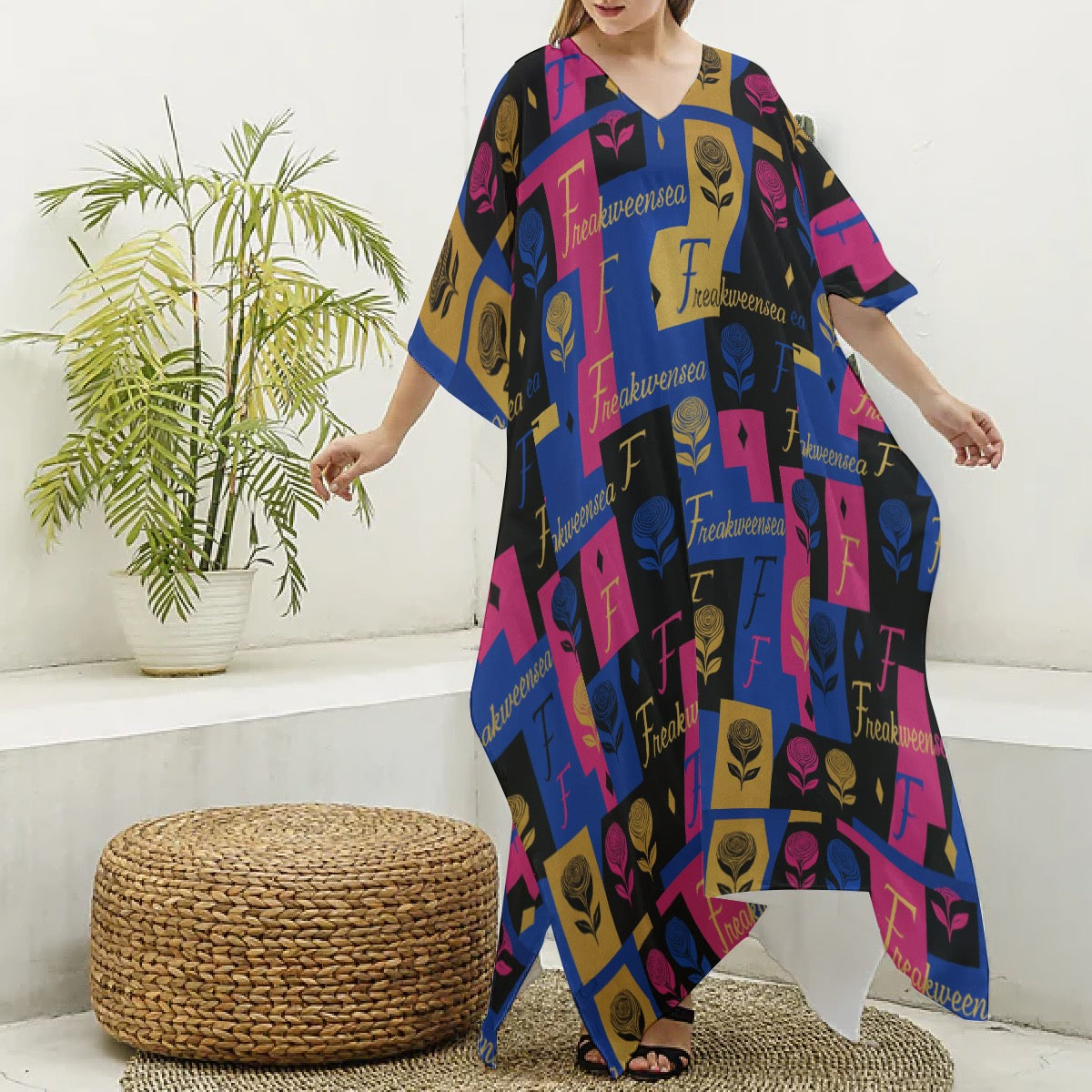 Freakweensea Women's V-neck Kaftan Robe