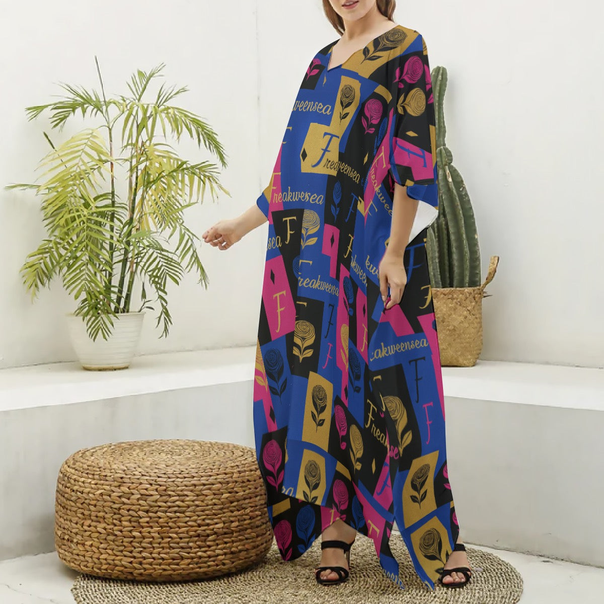 Freakweensea Women's V-neck Kaftan Robe