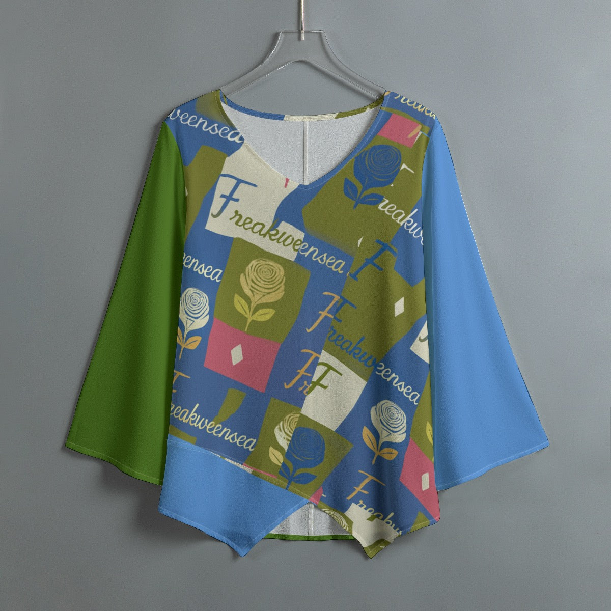 Freakweensea Women’s V-neck T-shirt With Irregular Hem