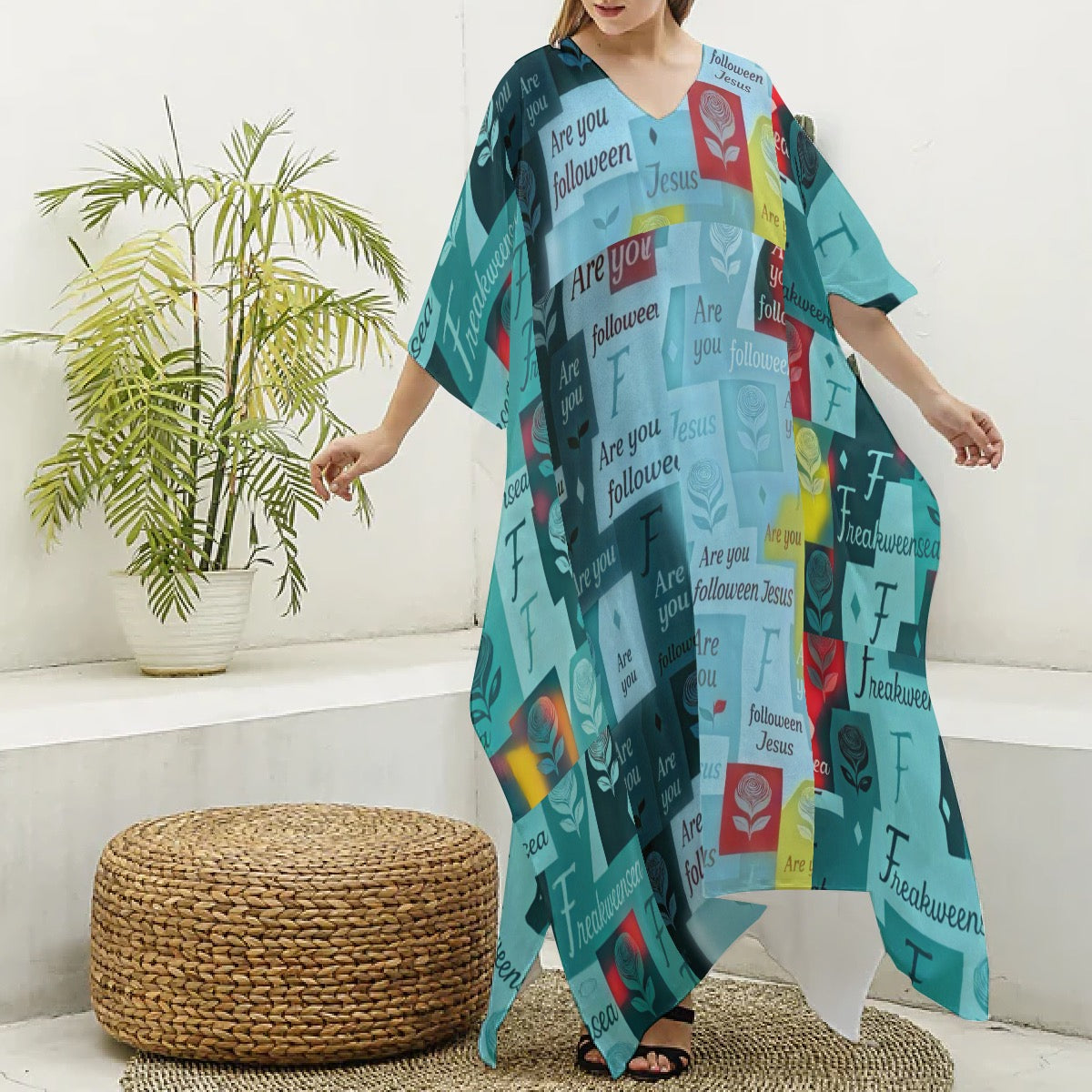 Freakweensea Women's V-neck Kaftan Robe
