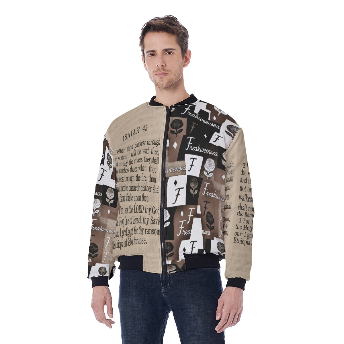 Freakweensea Men's Bomber Jacket Without Sleeve Pocket