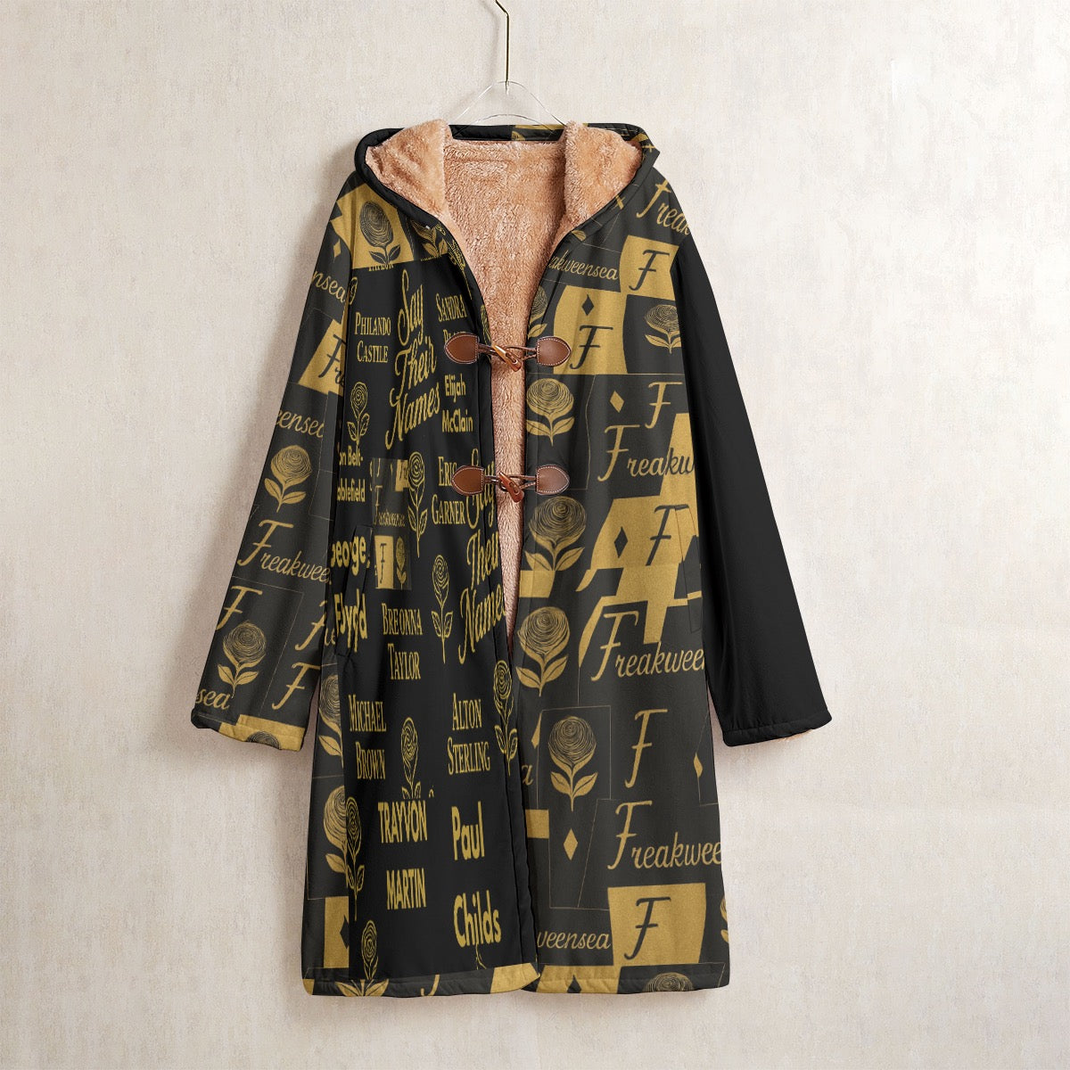 Say Their Names X Men's Horn Button Long Fleece Windbreaker