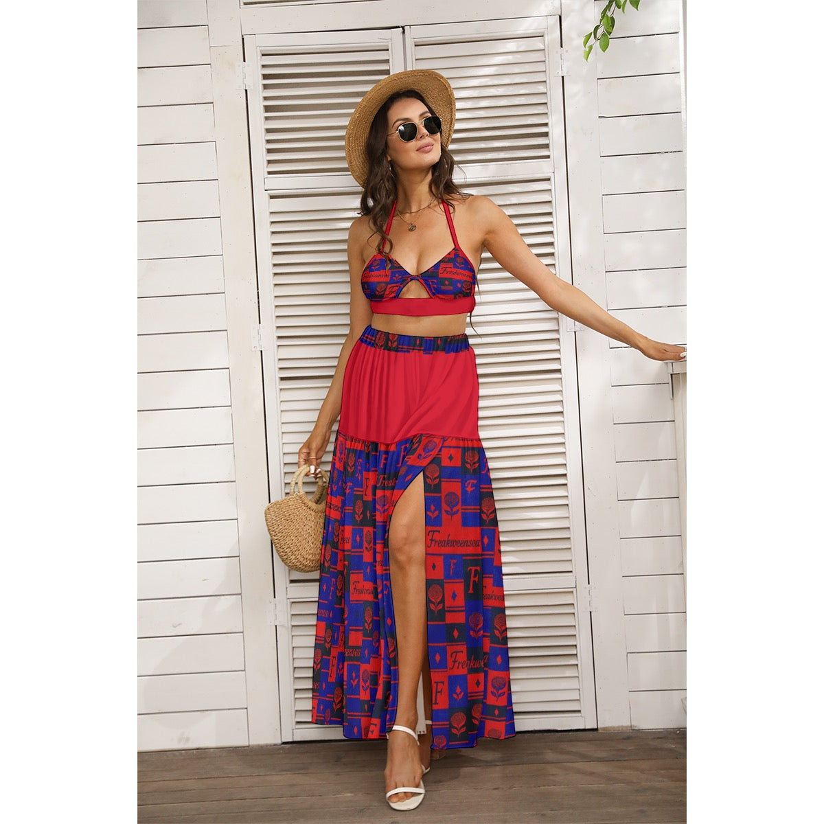 Freakweensea Tie Back Wrap Top and Skirt set