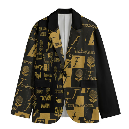 Say Their Names X Freakweensea Men's Casual Flat Lapel Collar Blazer | 245GSM Cotton