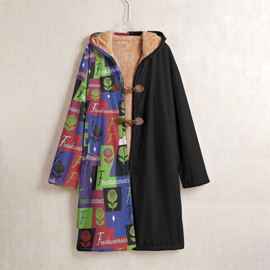 Freakweensea  Men's Horn Button Long Fleece Windbreaker