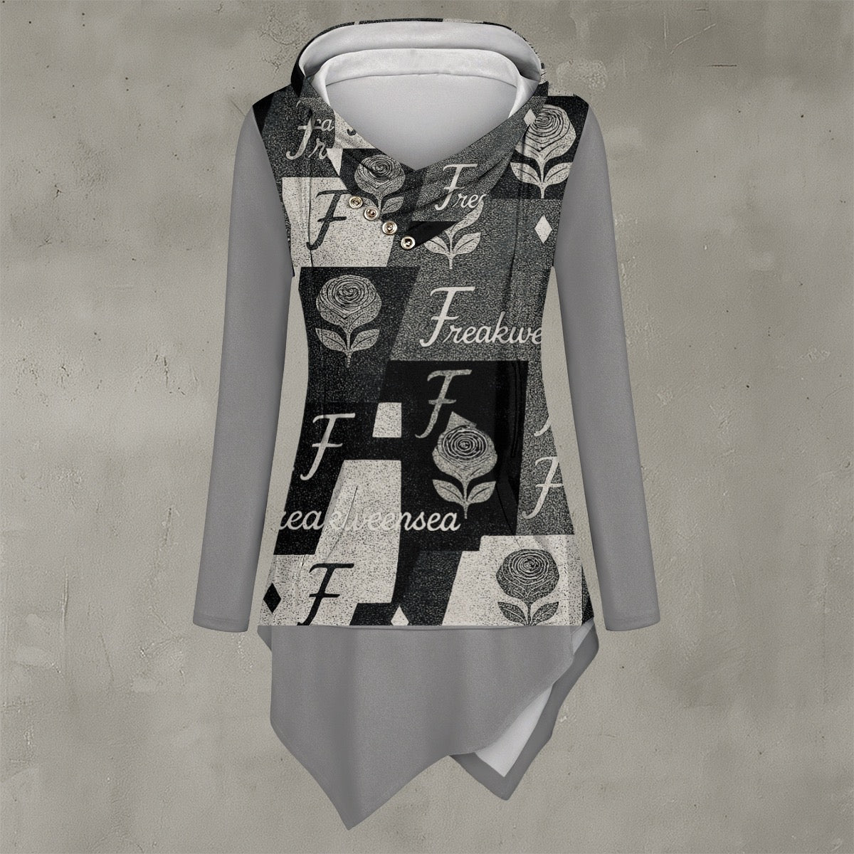 Freakweensea Asymmetric Hem Hoodie