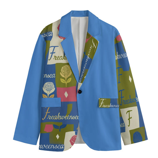 Freakweensea Men's Casual Flat Lapel Collar Blazer | 245GSM Cotton