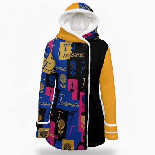 Freakweensea Women's Hooded Double-Breasted Winter Coat With Fleece