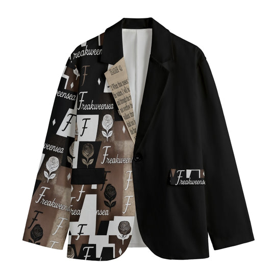 Freakweensea Men's Casual Flat Lapel Collar Blazer | 245GSM Cotton