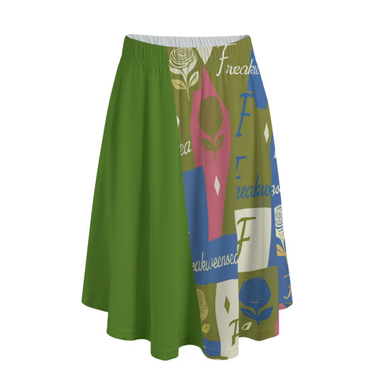 Freakweensea Print Women's Long Maxi Skirt With Pockets