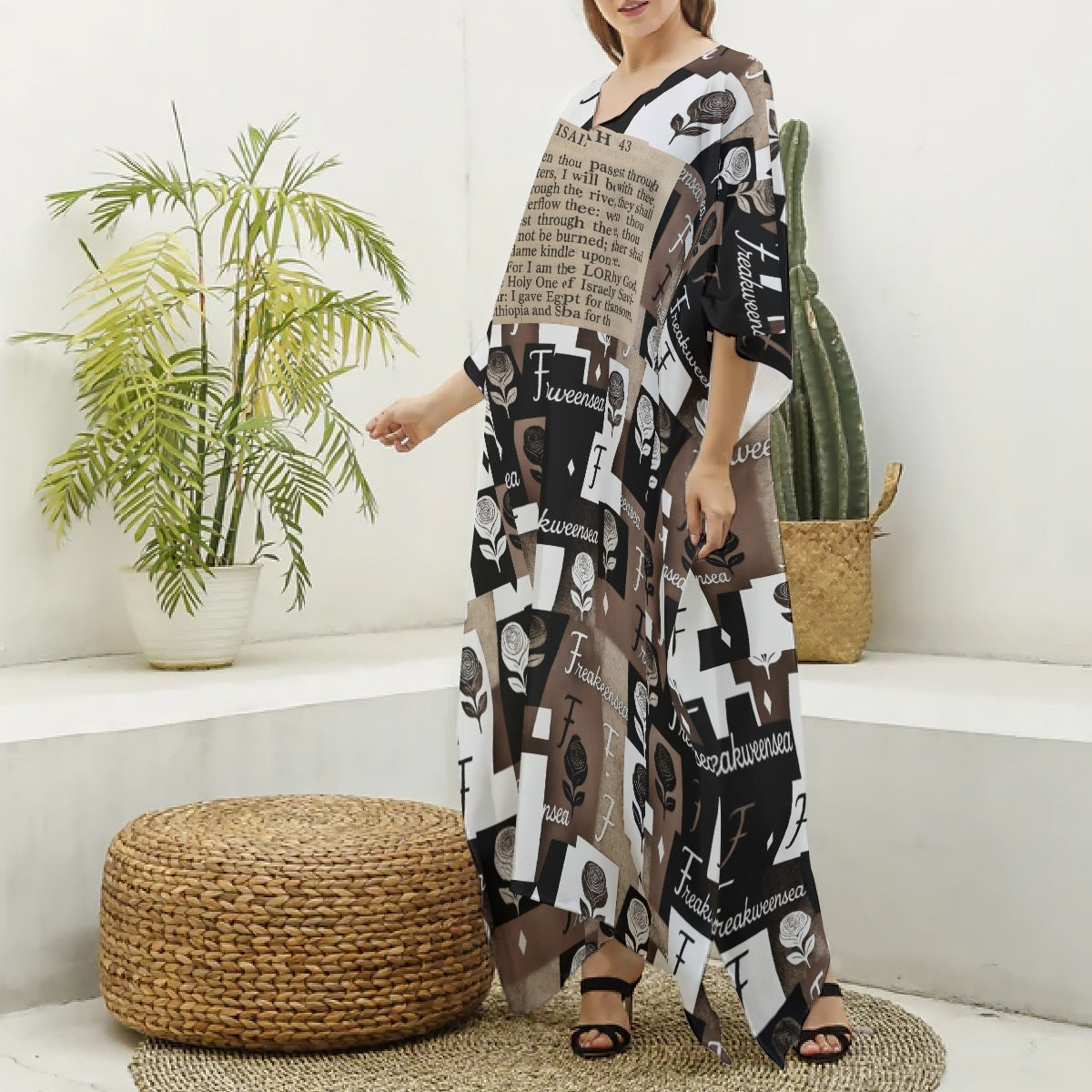 Word Up x Freakweensea Women's V-neck Kaftan Robe