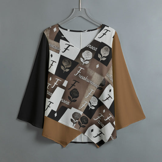 Freakweensea Women’s V-neck T-shirt With Irregular Hem