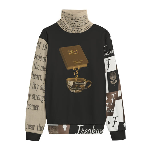 Word up X Freakweensea Unisex Turtleneck Knitted Fleece Sweater